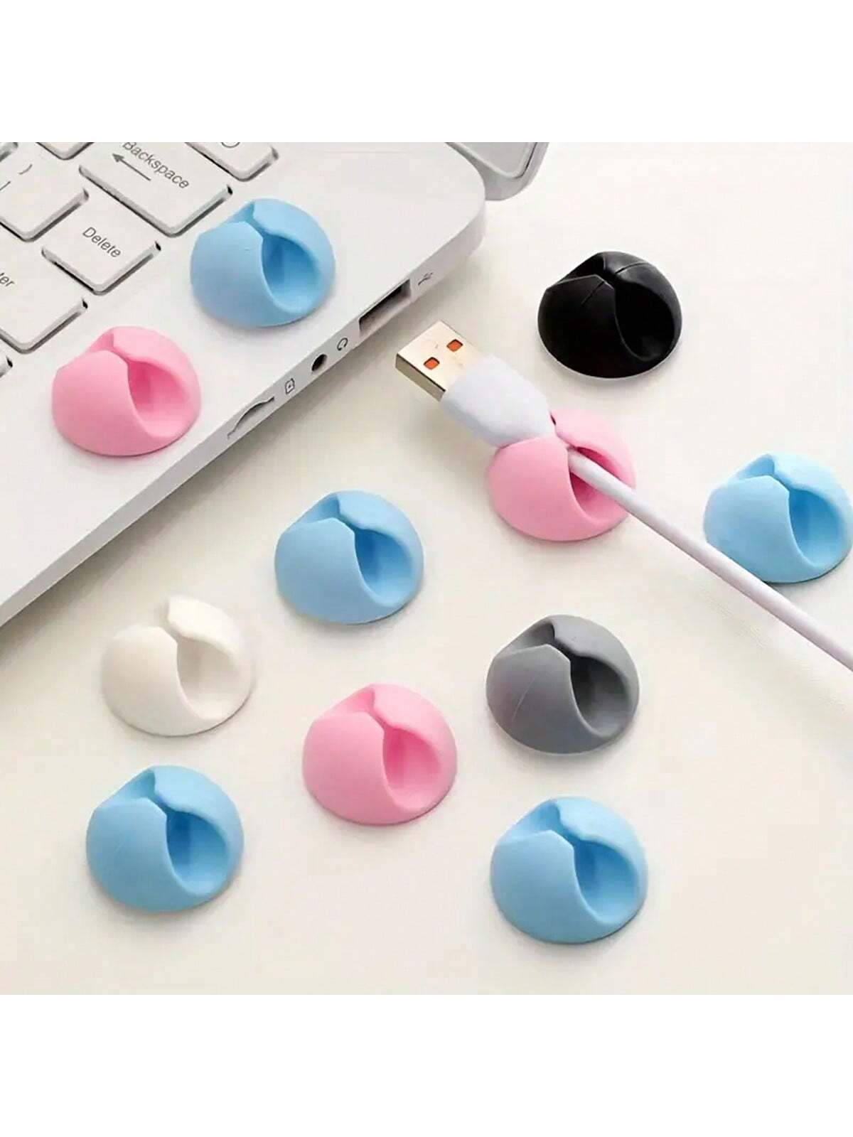 2/5/10pcs Silicone Cable Clips, Desktop Cable Organizer, Cable Storage Rack, USB Charging Cable Winder, Car, Tablet Cable Management, Durable And Compact: Organize Your Phone Charging Cables, Earphone