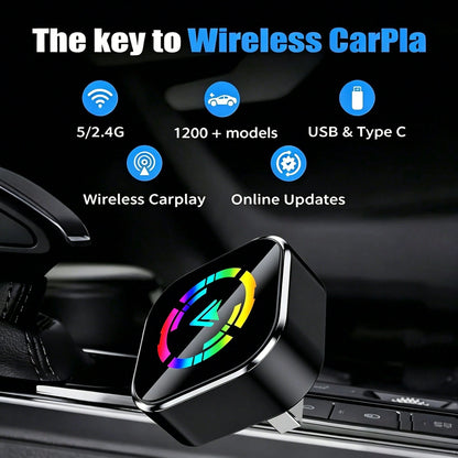 2-In-1 Wireless CarPlay And Android Auto Adapter, Plug And Play, USB-C/USB Wireless Receiver, Supports Steering Wheel Control, Compatible With IPhone And Android Phones, No External Antenna Required