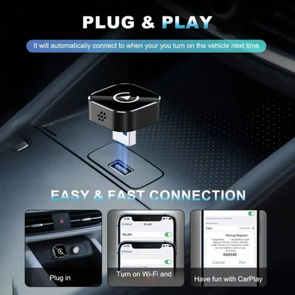 2-In-1 Wireless CarPlay And Android Auto Adapter, Plug And Play, USB-C/USB Wireless Receiver, Supports Steering Wheel Control, Compatible With IPhone And Android Phones, No External Antenna Required