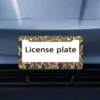 2 Piece Camouflage Hunting Theme Aluminum License Plate Frame, 6.3 X 12.2 Inch, Fits All US Car Models, Waterproof And Dustproof, Scratch Resistant, Camo, Car Decor, License Plate Frame, Car Acessesor