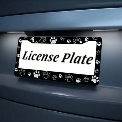 2 Pieces, Black License Plate Frame, Cartoon Paw Print License Plate Frame, Paw,, Front License Plate Cover, License Plate Frame, Fun License Plate Frame, Car License Plate Accessories, Universal Lice