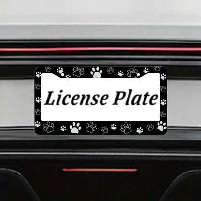 2 Pieces, Black License Plate Frame, Cartoon Paw Print License Plate Frame, Paw,, Front License Plate Cover, License Plate Frame, Fun License Plate Frame, Car License Plate Accessories, Universal Lice