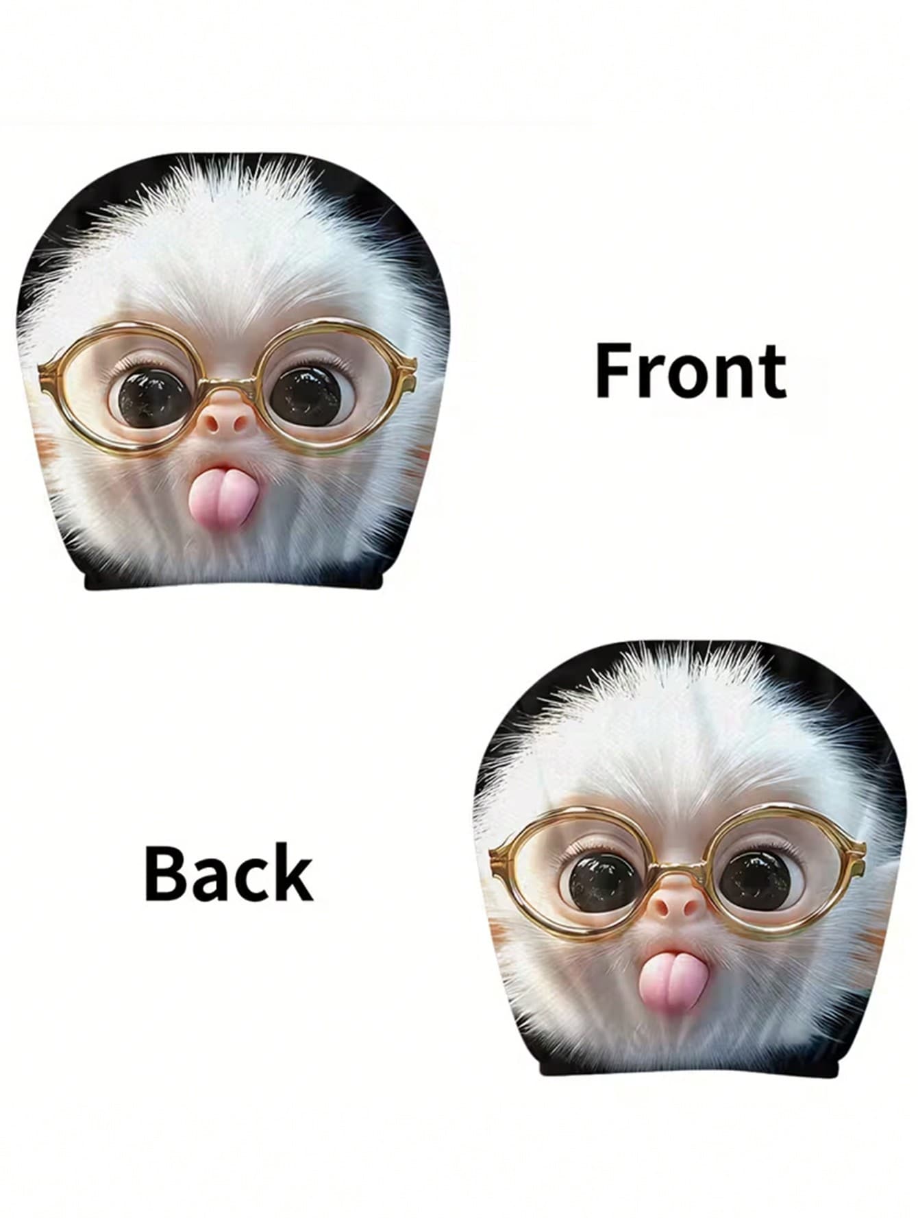 2 Pieces Of Cute Monkey With Glasses Car Headrest Covers. Car Decoration. Soft And Comfortable. No Material Filling. Suitable For Long-Distance Travel And Daily Commuting. For Friends And Loved Ones.