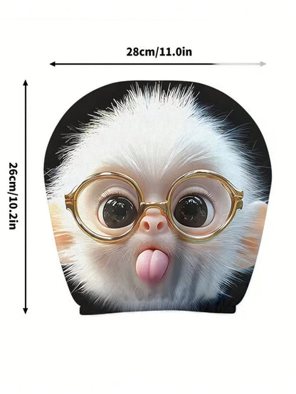 2 Pieces Of Cute Monkey With Glasses Car Headrest Covers. Car Decoration. Soft And Comfortable. No Material Filling. Suitable For Long-Distance Travel And Daily Commuting. For Friends And Loved Ones.