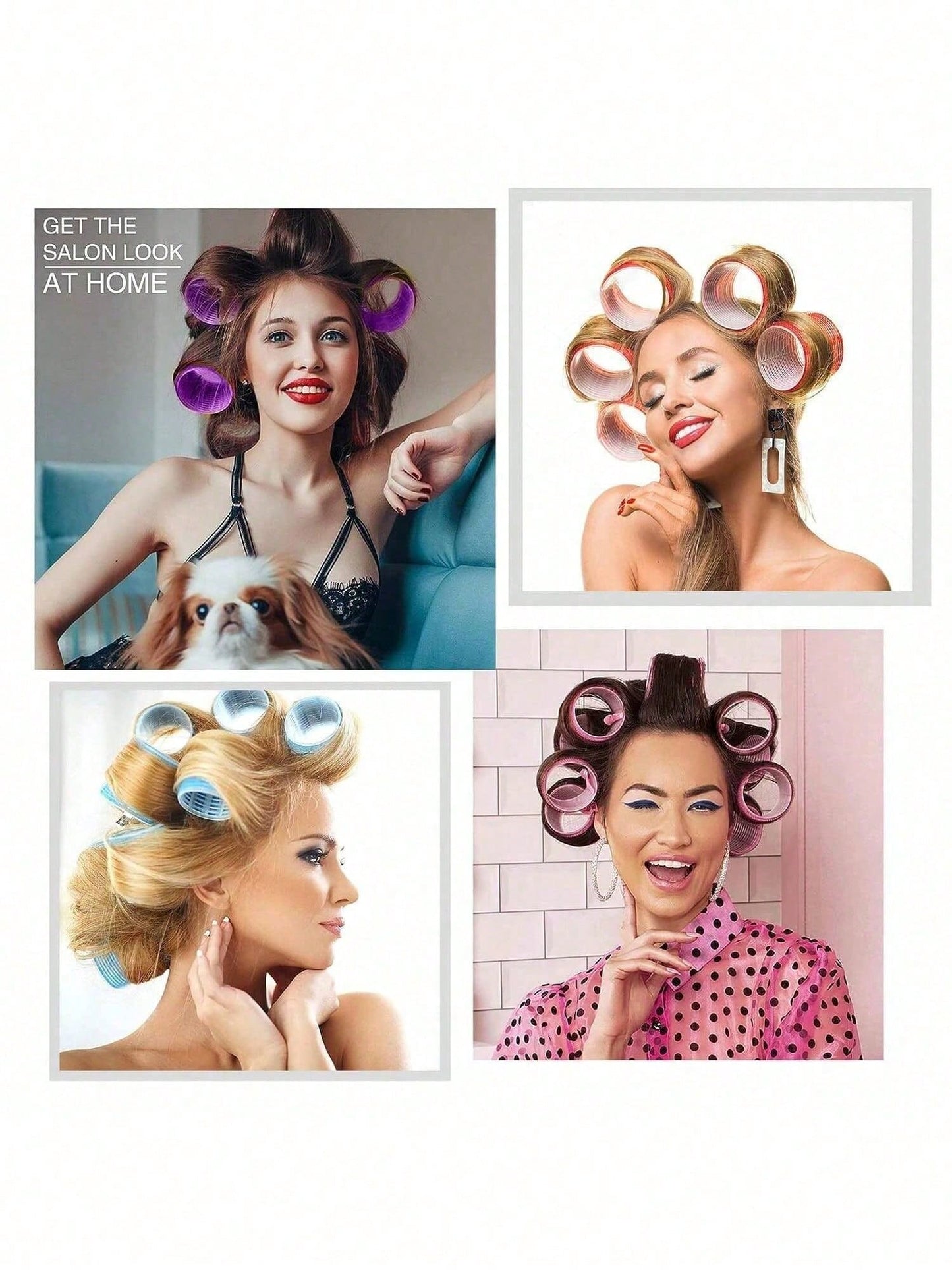 2 Sizes Hair Curlers, Hair Curlers, Suitable For Long Hair, Medium Hair, Short Hair, Large, Medium, Small Self-Adhesive Hair Curlers, Comes With 12 Hair Clips, 1 Makeup Bag And 1 Claw Clip.