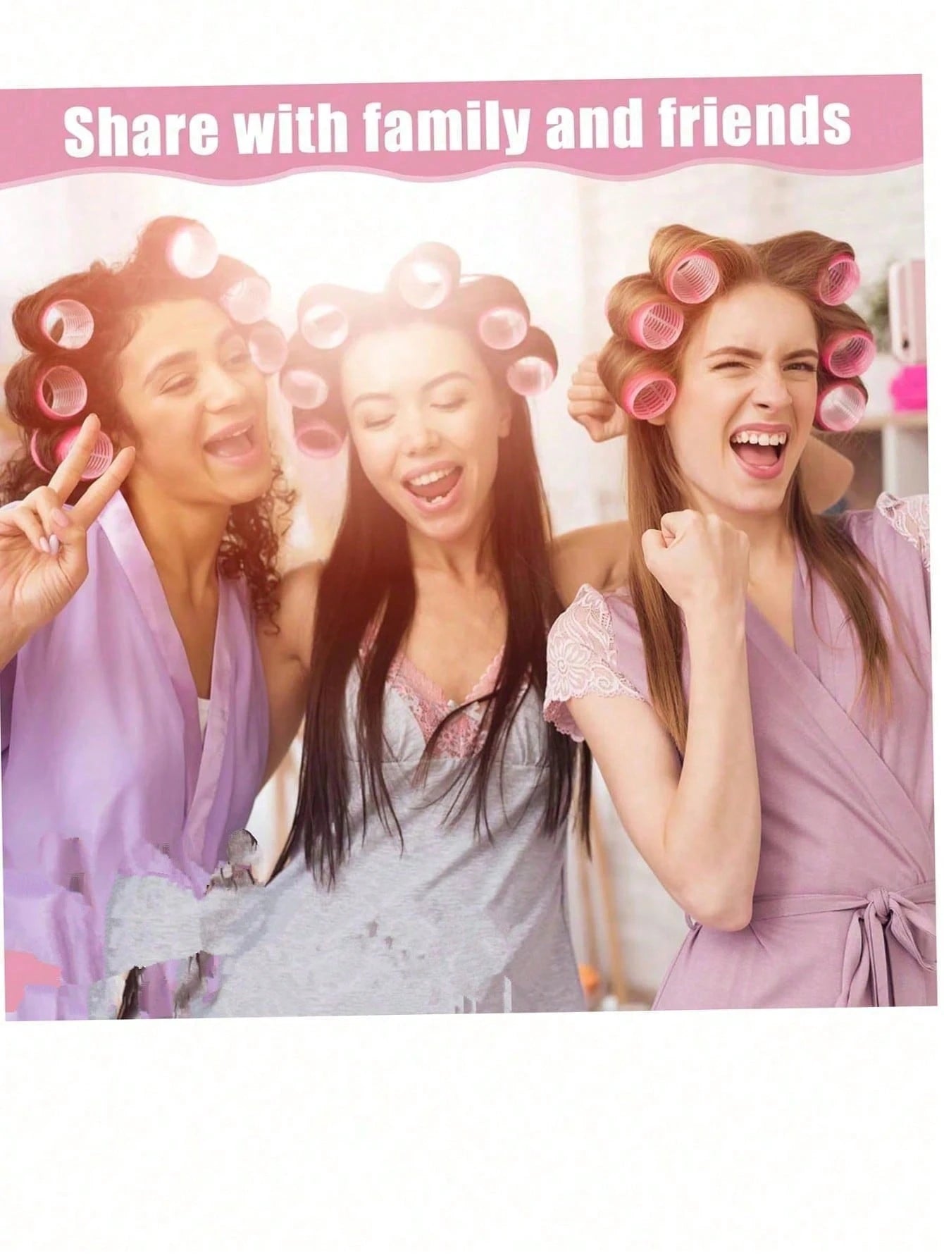 2 Sizes Hair Curlers, Hair Curlers, Suitable For Long Hair, Medium Hair, Short Hair, Large, Medium, Small Self-Adhesive Hair Curlers, Comes With 12 Hair Clips, 1 Makeup Bag And 1 Claw Clip.
