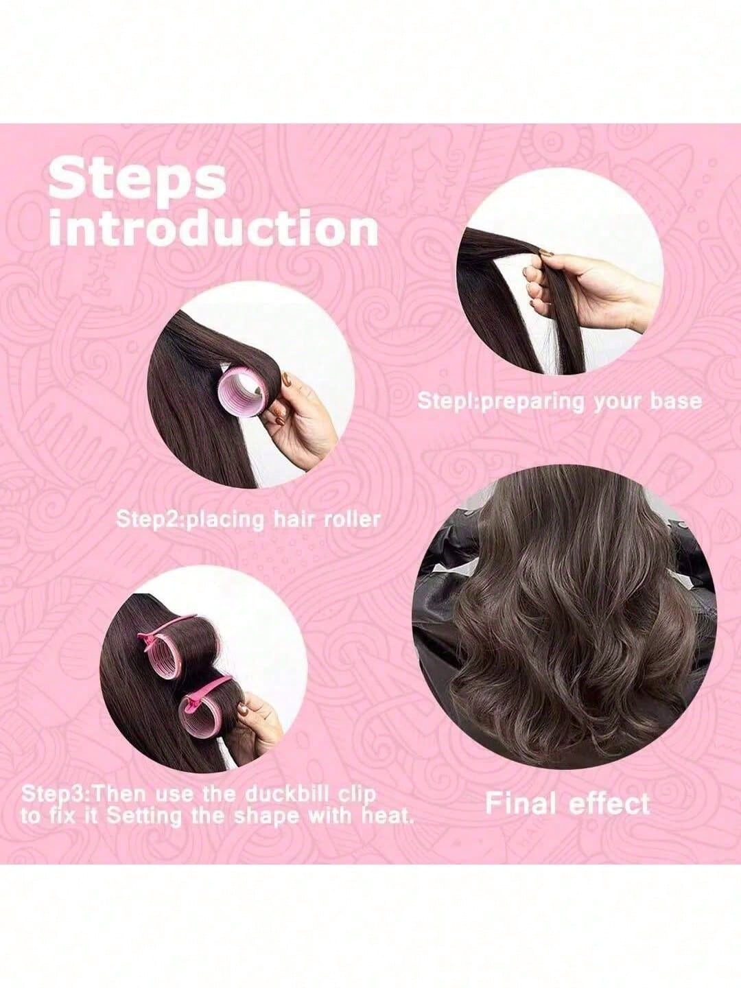2 Sizes Hair Curlers, Hair Curlers, Suitable For Long Hair, Medium Hair, Short Hair, Large, Medium, Small Self-Adhesive Hair Curlers, Comes With 12 Hair Clips, 1 Makeup Bag And 1 Claw Clip.