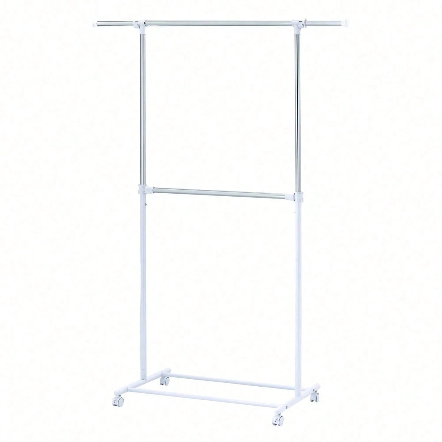 2-Tier Adjustable Garment Rack, Steel Clothing Rail With Double Rods For Maximum Hanging Storage, Freestanding Closet Organizer