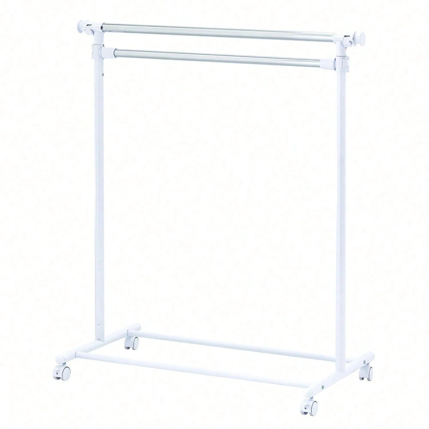 2-Tier Adjustable Garment Rack, Steel Clothing Rail With Double Rods For Maximum Hanging Storage, Freestanding Closet Organizer