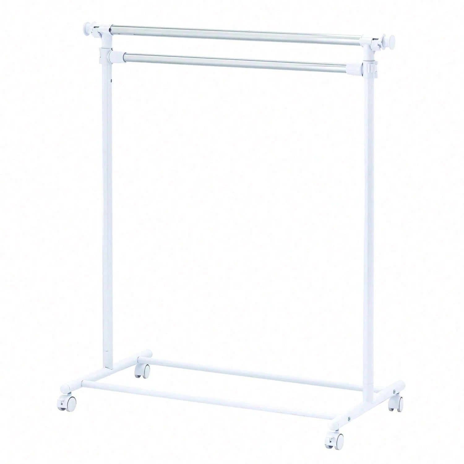 2-Tier Adjustable Garment Rack, Steel Clothing Rail With Double Rods For Maximum Hanging Storage, Freestanding Closet Organizer