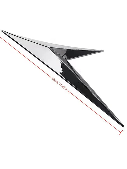 2 Universal V-Shaped Mudguard Vent Stickers, Waterproof Self-Adhesive Hood Air Intake Covers, Suitable For Sedans And SUVs