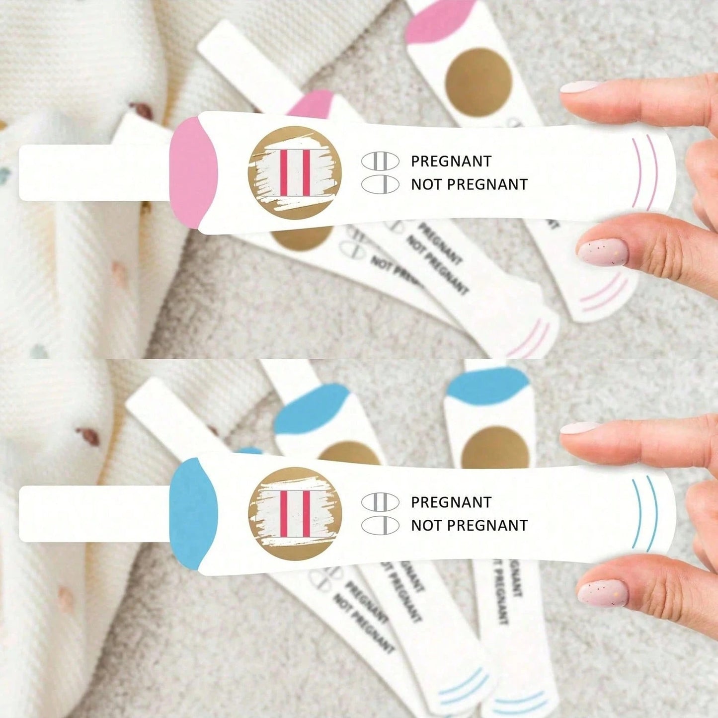20/40pcs Blue & Pink Scratch-Off Pregnancy Test Strips, Baby Shower Game, Baptism Game, Pregnancy Announcement, Gender Reveal Party Game