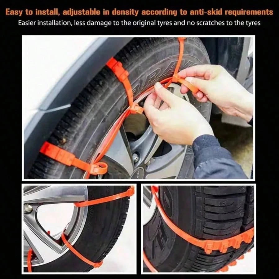 20 Packs Of Automotive Emergency Anti-Skid Chains, For Winter Driving, Anti-Skid Function, Quick Installation For Ice And Snow Chains