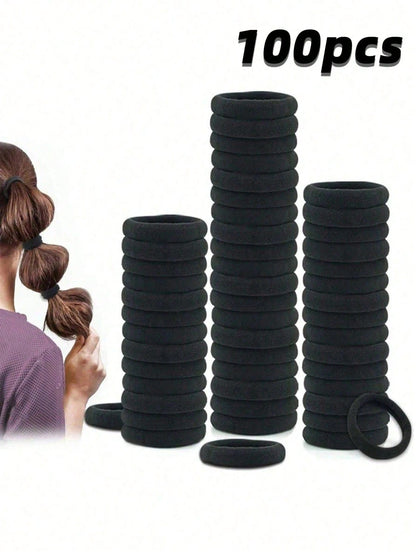 200/100/50/20/1pc Fashionable Minimalist High Elastic Thick Hair Ties, Suitable For Daily Use, Can Be Used As Hair Ties, Ponytail Ties, Headbands And Sports Headbands, Suitable For Women And Girls, Ca