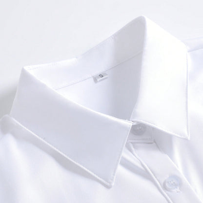 2025 New High-End Business Professional White Blouse For Women, Short Sleeve Office Formal Shirt Top Summer