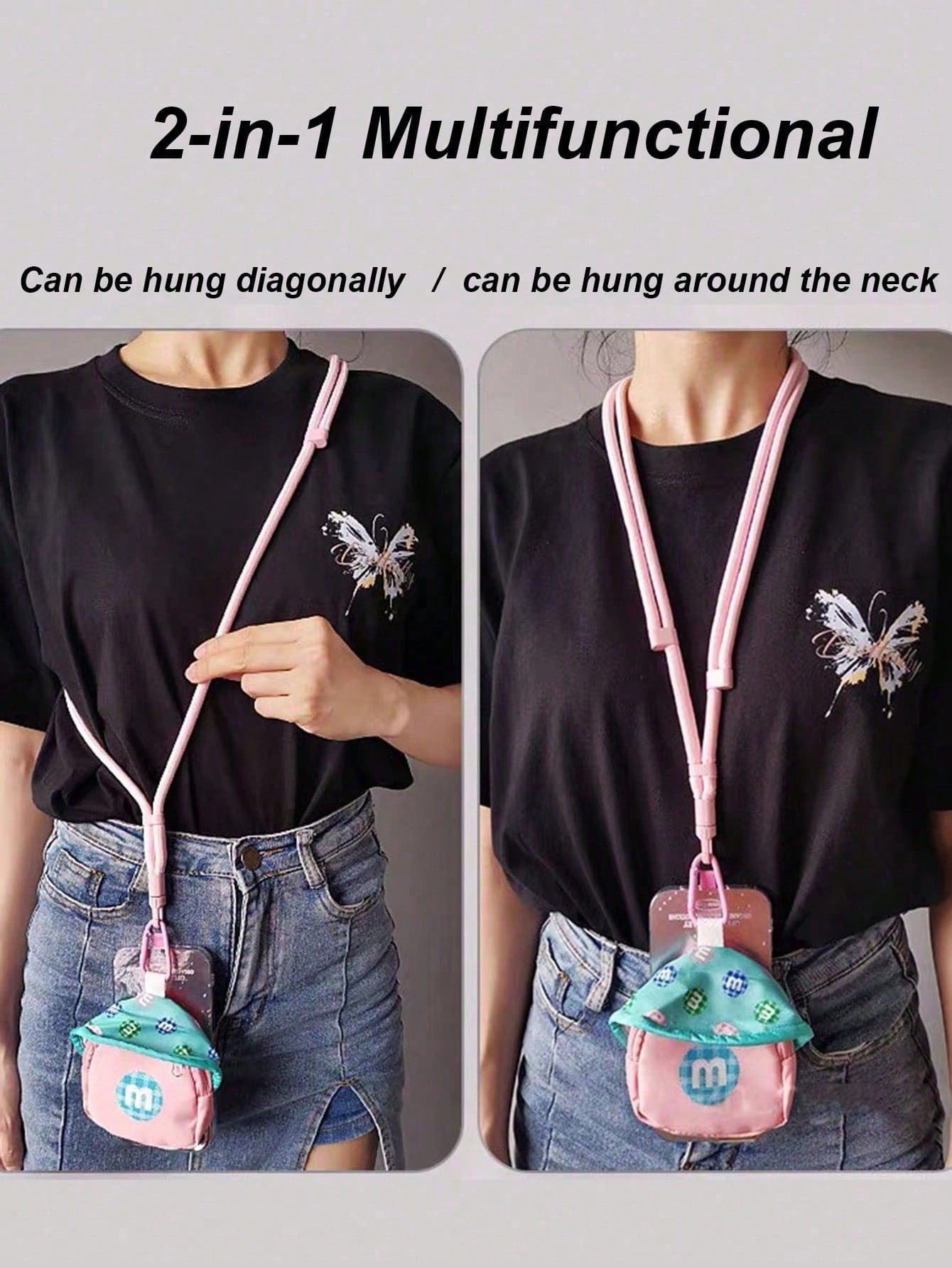 2026 Back To School Season, Phone Lanyard Crossbody Mini Storage Pouch Pendant Adjustable Neck Strap Woven Shoulder Strap For Men And Women Outdoor, Suitable For Outdoor Travel, Hiking, Unisex, Short