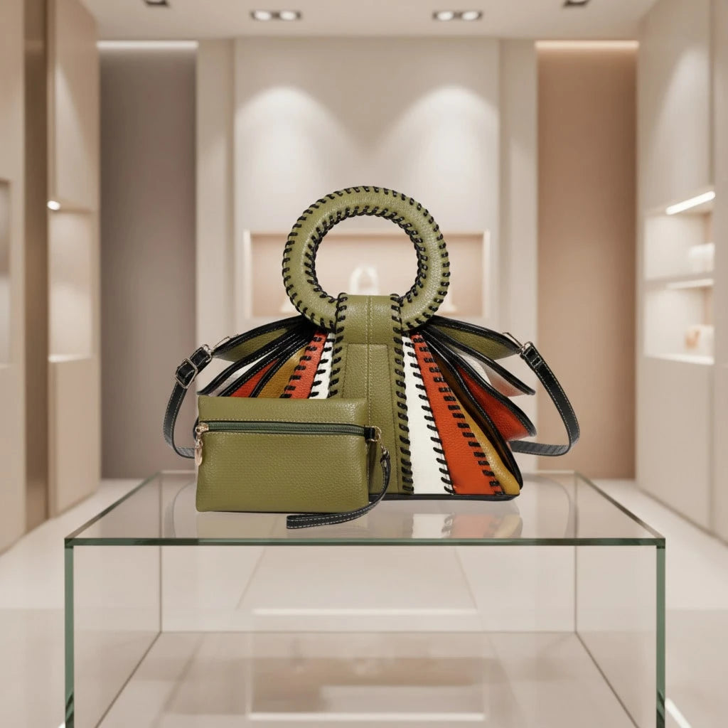 2026 Fashion Colorblock Large Capacity Women's Handbag With Shoulder Strap And Zipper Closure, Unique Design