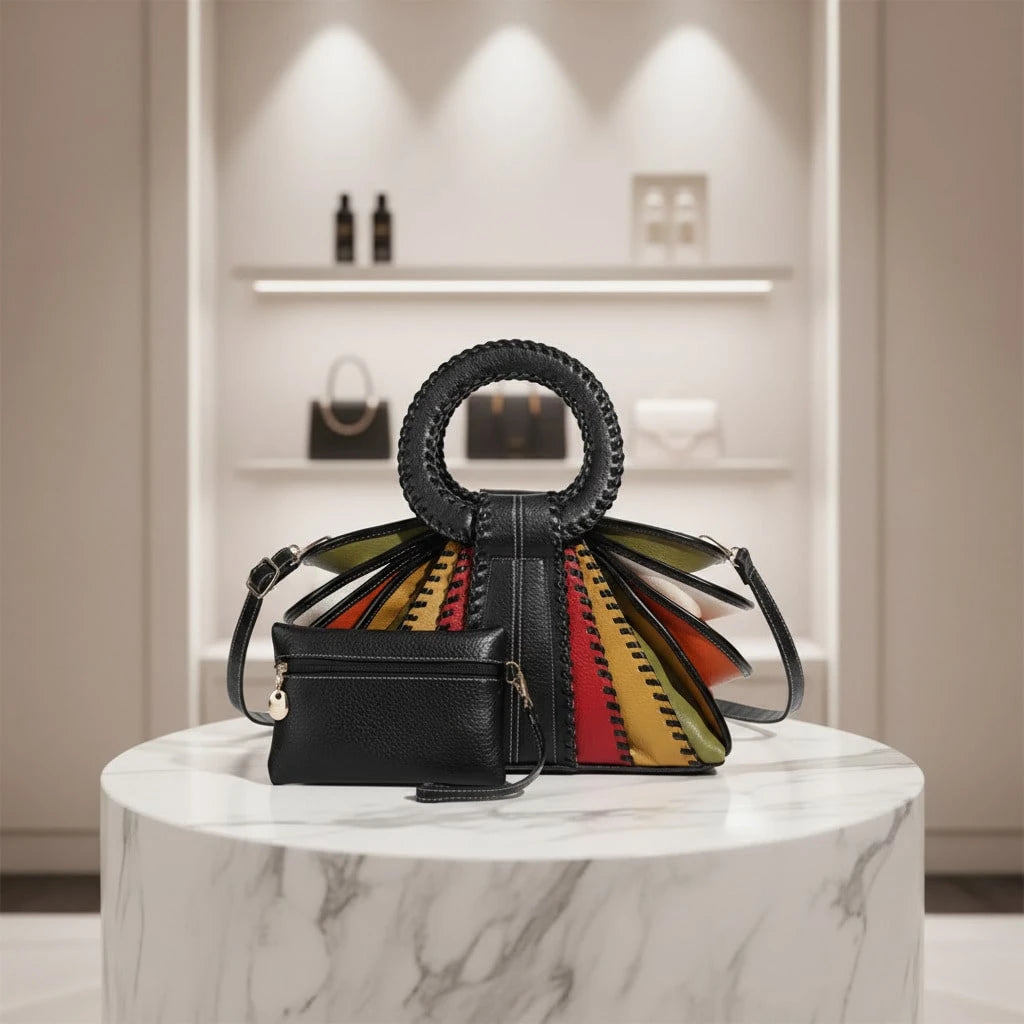 2026 Fashion Colorblock Large Capacity Women's Handbag With Shoulder Strap And Zipper Closure, Unique Design