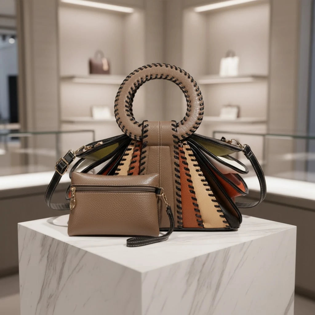 2026 Fashion Colorblock Large Capacity Women's Handbag With Shoulder Strap And Zipper Closure, Unique Design