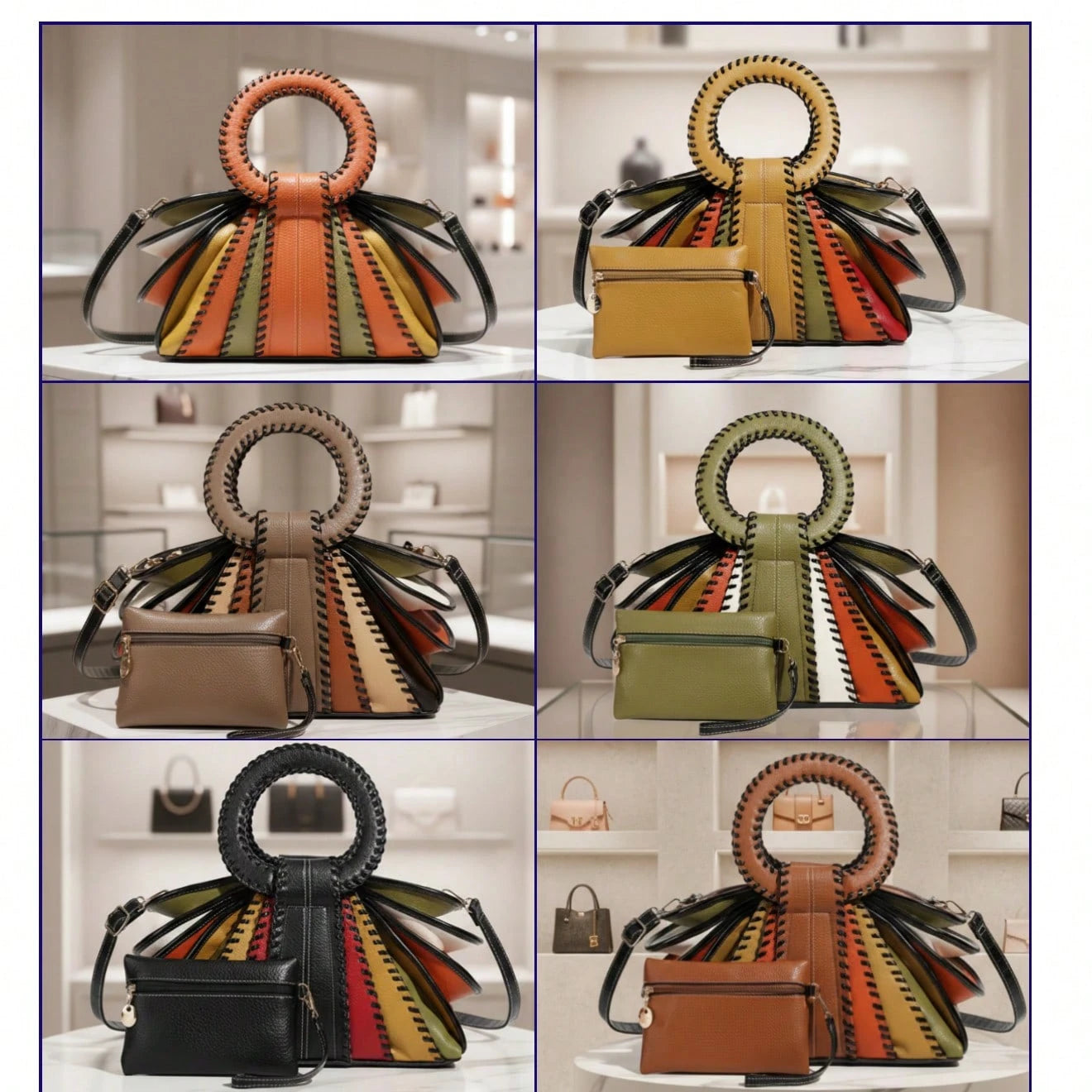 2026 Fashion Colorblock Large Capacity Women's Handbag With Shoulder Strap And Zipper Closure, Unique Design