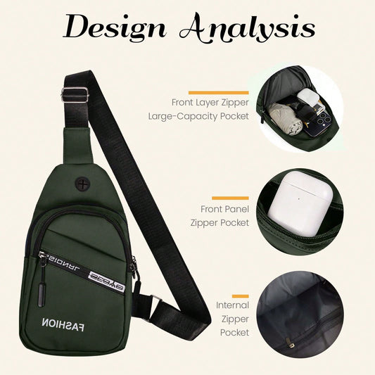 2026 New Men's Chest Bag, Waterproof And Wear-Resistant Shoulder/Crossbody Bag, Multifunctional Large-Capacity Chest Sports Bag, Stylish Casual Business Backpack, Unisex Mobile Phone Storage Bag, Vale
