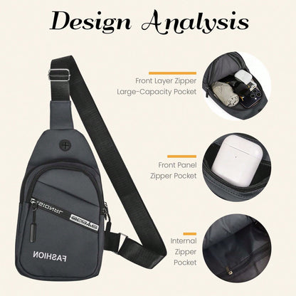 2026 New Men's Chest Bag, Waterproof And Wear-Resistant Shoulder/Crossbody Bag, Multifunctional Large-Capacity Chest Sports Bag, Stylish Casual Business Backpack, Unisex Mobile Phone Storage Bag, Vale