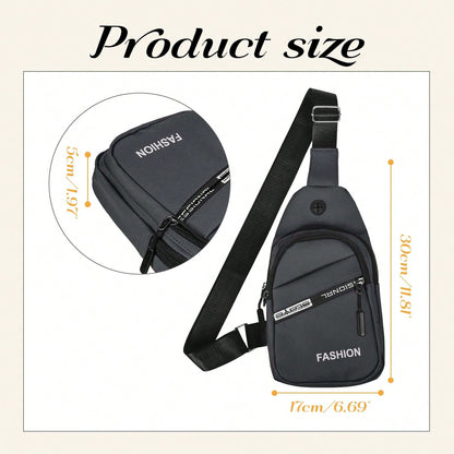 2026 New Men's Chest Bag, Waterproof And Wear-Resistant Shoulder/Crossbody Bag, Multifunctional Large-Capacity Chest Sports Bag, Stylish Casual Business Backpack, Unisex Mobile Phone Storage Bag, Vale