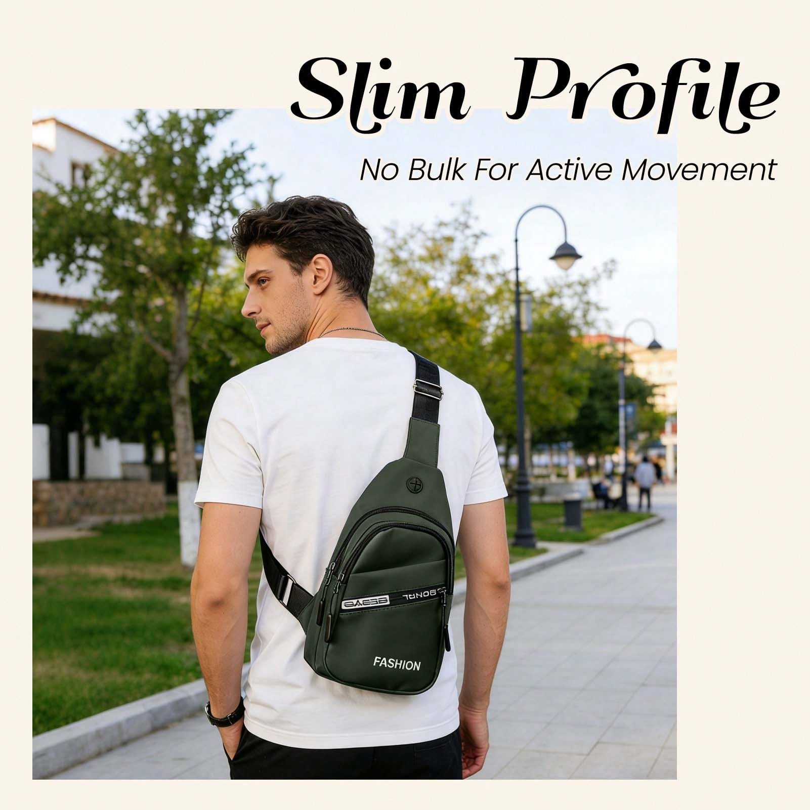 2026 New Men's Chest Bag, Waterproof And Wear-Resistant Shoulder/Crossbody Bag, Multifunctional Large-Capacity Chest Sports Bag, Stylish Casual Business Backpack, Unisex Mobile Phone Storage Bag, Vale