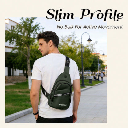 2026 New Men's Chest Bag, Waterproof And Wear-Resistant Shoulder/Crossbody Bag, Multifunctional Large-Capacity Chest Sports Bag, Stylish Casual Business Backpack, Unisex Mobile Phone Storage Bag, Vale