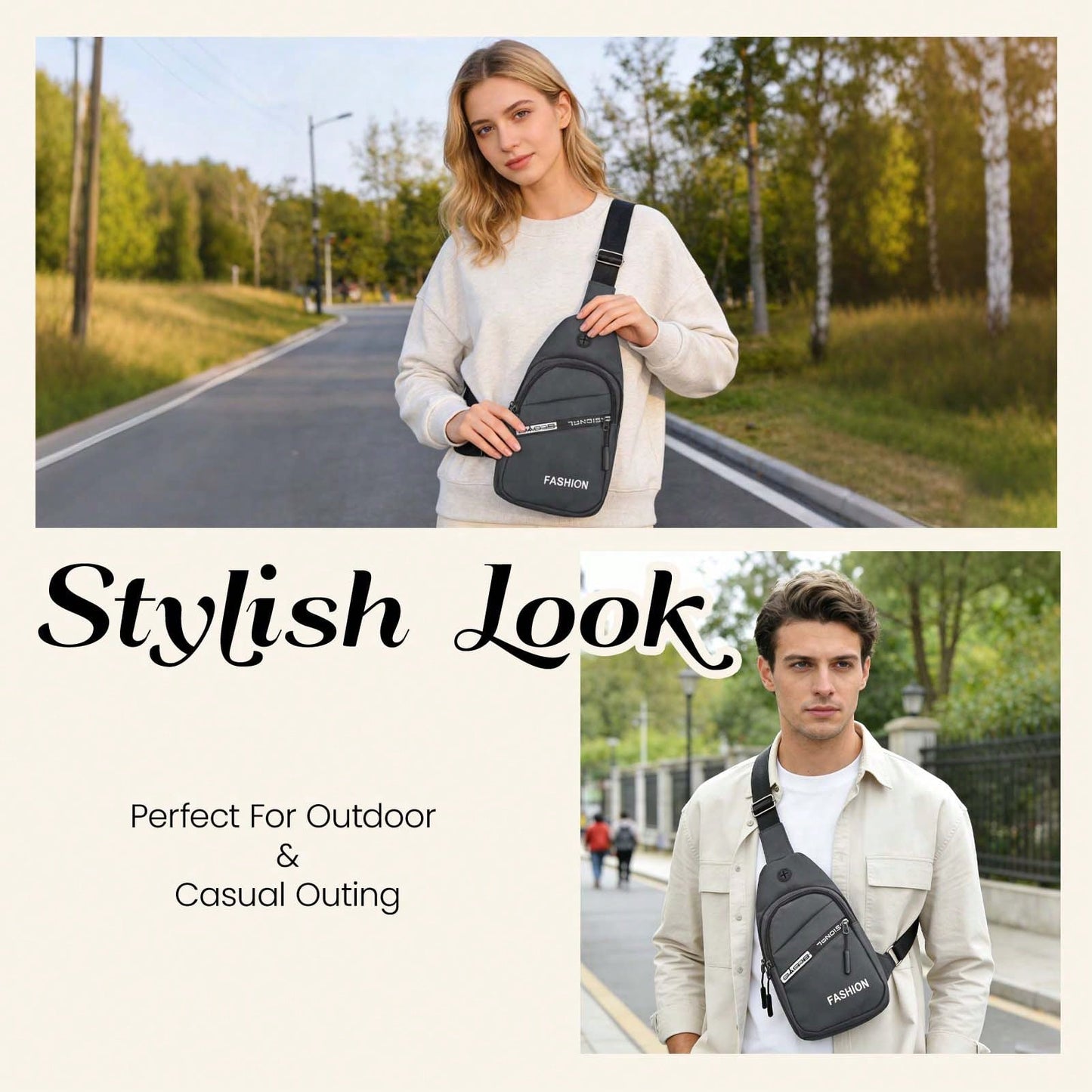 2026 New Men's Chest Bag, Waterproof And Wear-Resistant Shoulder/Crossbody Bag, Multifunctional Large-Capacity Chest Sports Bag, Stylish Casual Business Backpack, Unisex Mobile Phone Storage Bag, Vale
