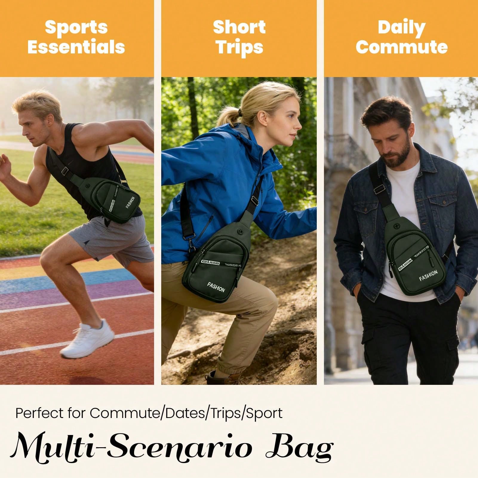 2026 New Men's Chest Bag, Waterproof And Wear-Resistant Shoulder/Crossbody Bag, Multifunctional Large-Capacity Chest Sports Bag, Stylish Casual Business Backpack, Unisex Mobile Phone Storage Bag, Vale