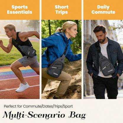2026 New Men's Chest Bag, Waterproof And Wear-Resistant Shoulder/Crossbody Bag, Multifunctional Large-Capacity Chest Sports Bag, Stylish Casual Business Backpack, Unisex Mobile Phone Storage Bag, Vale