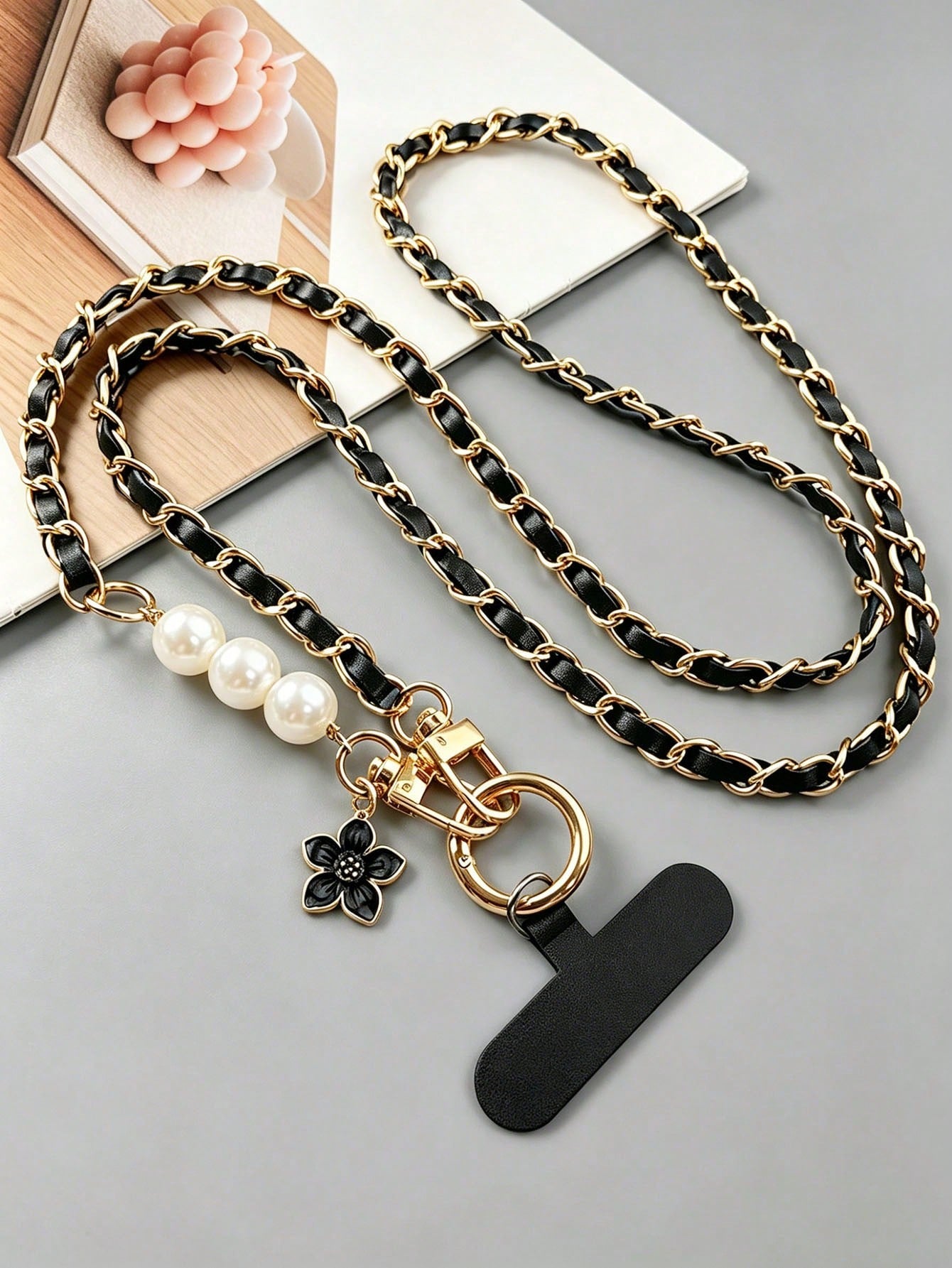 2026 New Versatile Long Phone Lanyard Crossbody Strap With High-End Pearl Leather Chain, Women's Outdoor Travel Pendant Bag Shell Universal, Suitable For Outdoor Travel, Hiking, Unisex, Short Phone Ho