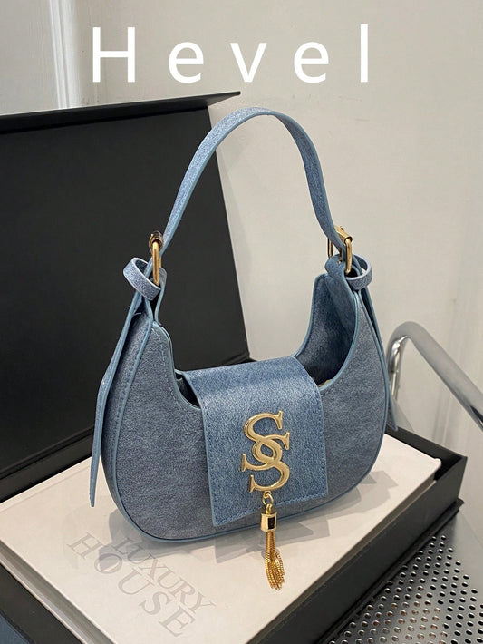 2026 Winter New Arrival Women's Personalized Crossbody Bag, Korean Crescent Casual Bag, Fashionable Chain Shoulder Bag For Ladies