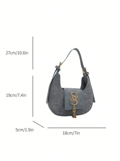 2026 Winter New Arrival Women's Personalized Crossbody Bag, Korean Crescent Casual Bag, Fashionable Chain Shoulder Bag For Ladies