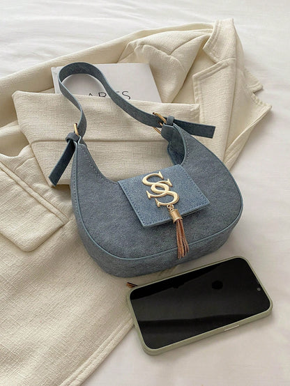 2026 Winter New Arrival Women's Personalized Crossbody Bag, Korean Crescent Casual Bag, Fashionable Chain Shoulder Bag For Ladies