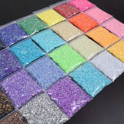 24999pcs 3mm 28 Colors Flat Back Jelly Rhinestones, Round Resin Crystals, Shiny Decorative Accessories For Shoes, Clothes, Phone Cases, Suitable For DIY Enthusiasts
