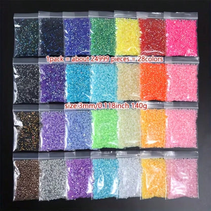 24999pcs 3mm 28 Colors Flat Back Jelly Rhinestones, Round Resin Crystals, Shiny Decorative Accessories For Shoes, Clothes, Phone Cases, Suitable For DIY Enthusiasts