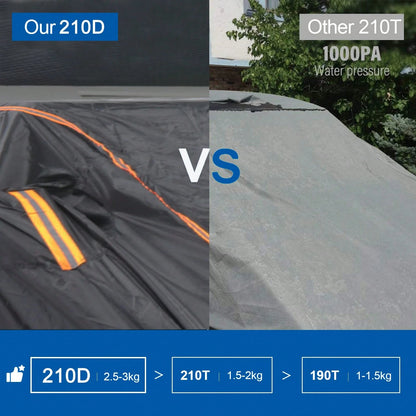 250*80*65 Inch Pickup Truck Car Cover 210D PU Waterproof Heavy Duty All Weather Outdoor Full Car Cover With Reflective Strips, Windproof Straps, UV Protection, Scratch & Dust Resistant, Tear Resistant