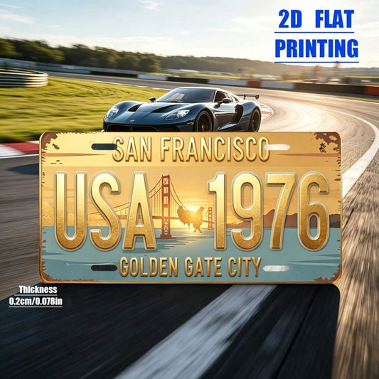 2D Flat Print, 1 Piece, Vintage San Francisco Style, Aluminum Decorative License Plate, Friends, Birthdays, Collectors, Suitable Garage, Bar Decoration, Indoor Living Room, Outdoor Garden Decoration