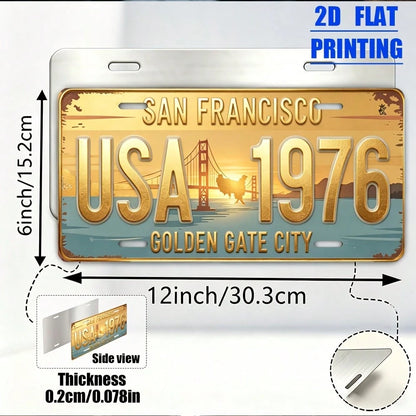 2D Flat Print, 1 Piece, Vintage San Francisco Style, Aluminum Decorative License Plate, Friends, Birthdays, Collectors, Suitable Garage, Bar Decoration, Indoor Living Room, Outdoor Garden Decoration