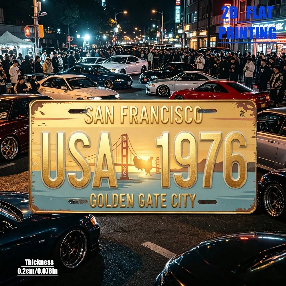 2D Flat Print, 1 Piece, Vintage San Francisco Style, Aluminum Decorative License Plate, Friends, Birthdays, Collectors, Suitable Garage, Bar Decoration, Indoor Living Room, Outdoor Garden Decoration
