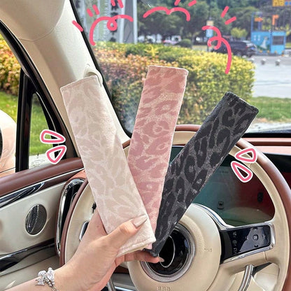 2pcs/1pc Car Seat Belt Shoulder Protector Leopard Print Car Seat Belt Protector Car Interior Supplies Seat Belt Cover Car Accessories