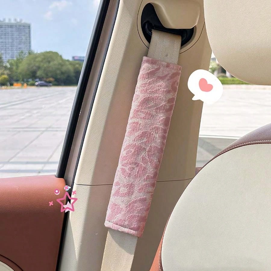 2pcs/1pc Car Seat Belt Shoulder Protector Leopard Print Car Seat Belt Protector Car Interior Supplies Seat Belt Cover Car Accessories