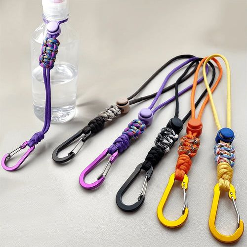 2pcs/1pc Portable Water Bottle Lanyard With Keychain, Heavy Duty Aluminum Alloy Clip, Water Bottle Shoulder Strap, Water Bottle Accessories, Multiple Colors Available, Suitable For Back To School, Fit