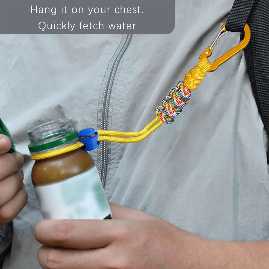 2pcs/1pc Portable Water Bottle Lanyard With Keychain, Heavy Duty Aluminum Alloy Clip, Water Bottle Shoulder Strap, Water Bottle Accessories, Multiple Colors Available, Suitable For Back To School, Fit