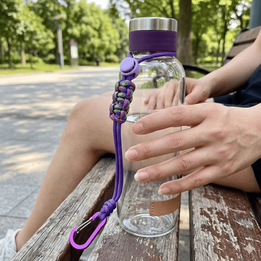 2pcs/1pc Portable Water Bottle Lanyard With Keychain, Heavy Duty Aluminum Alloy Clip, Water Bottle Shoulder Strap, Water Bottle Accessories, Multiple Colors Available, Suitable For Back To School, Fit