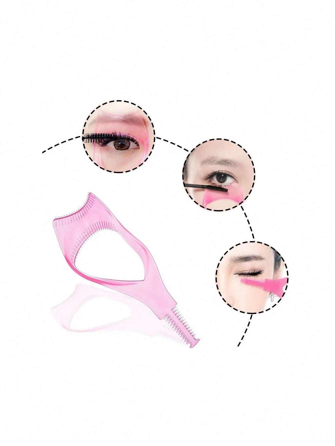 2pcs 3-In-1 Eyelash Applicator, Eyelash Mascara Protector Tool, Eyelash Assist Device, 1 Reusable Makeup Helper, Suitable For Beginners To Perfectly Apply Mascara And Eyeliner, Create Natural Clump-Fr