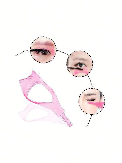 2pcs 3-In-1 Eyelash Applicator, Eyelash Mascara Protector Tool, Eyelash Assist Device, 1 Reusable Makeup Helper, Suitable For Beginners To Perfectly Apply Mascara And Eyeliner, Create Natural Clump-Fr
