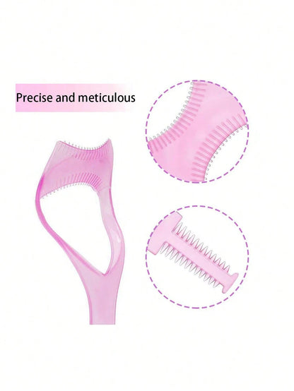 2pcs 3-In-1 Eyelash Applicator, Eyelash Mascara Protector Tool, Eyelash Assist Device, 1 Reusable Makeup Helper, Suitable For Beginners To Perfectly Apply Mascara And Eyeliner, Create Natural Clump-Fr